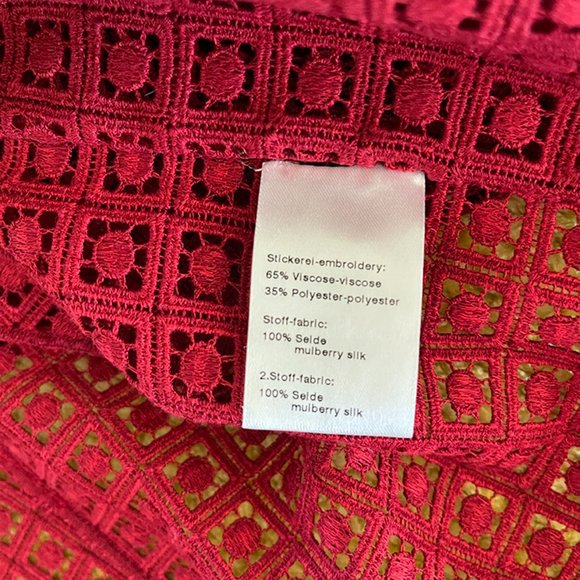 AKRIS - Brand New Red Stickerel - Embroidery Jacket - Sz 16 - Picture 11 of 12